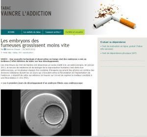 Les embryons des fumeuses grossissent moins vite